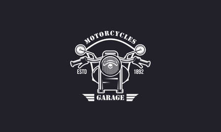 Vintage motorcycle print. monochrome logoのイラスト素材