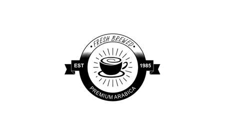 Coffee shop vintage logo designのイラスト素材