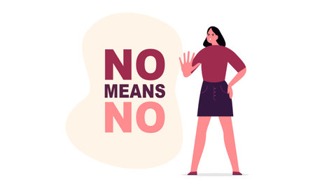 No means no concept illustration vectorのイラスト素材
