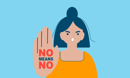 No means no concept illustration vectorのイラスト素材