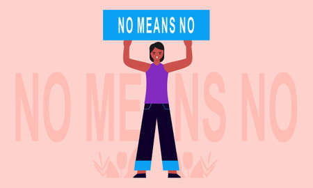No means no concept illustration vectorのイラスト素材