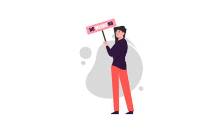 No means no concept illustration vectorのイラスト素材
