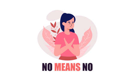 No means no concept illustration vectorのイラスト素材
