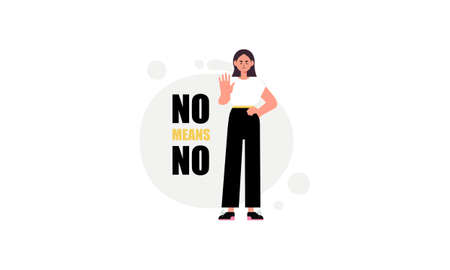 No means no concept illustration vectorのイラスト素材