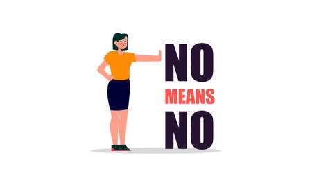No means no concept illustration vectorのイラスト素材