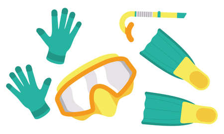 Set of diving equipment logo vectorのイラスト素材