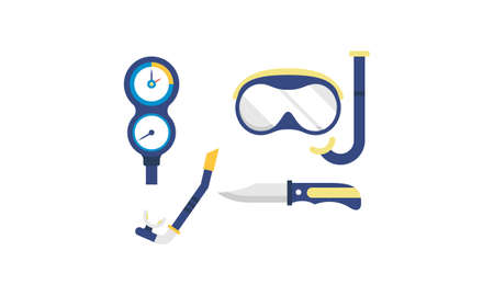 Set of diving equipment logo vectorのイラスト素材