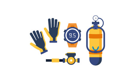 Set of diving equipment logo vectorのイラスト素材