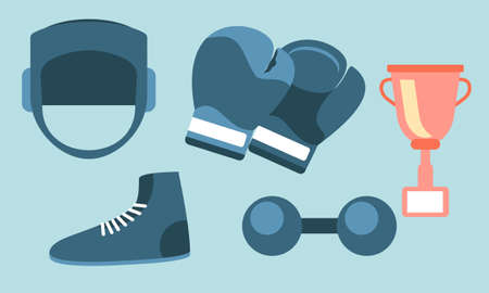 Boxing equipment tools logo vectorのイラスト素材