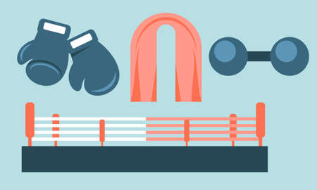 Boxing equipment tools logo vectorのイラスト素材