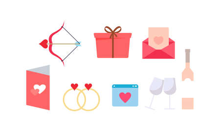 Set of wedding elements logo vectorのイラスト素材