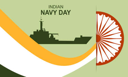 Hand drawn flat indian navy day illustrationのイラスト素材