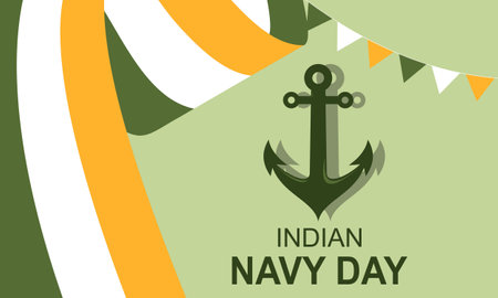 Hand drawn flat indian navy day illustrationのイラスト素材