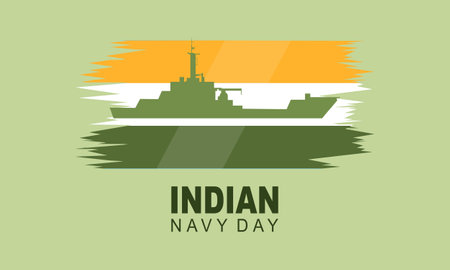 Hand drawn flat indian navy day illustrationのイラスト素材