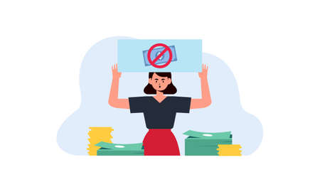 Flat anti corruption day background. Corruption and political embezzlement illustrationのイラスト素材