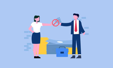 Flat anti corruption day background. Corruption and political embezzlement illustrationのイラスト素材