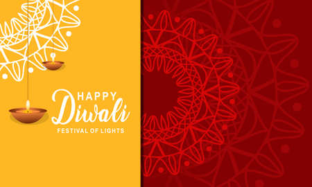 Happy diwali festival of light decoration logoのイラスト素材