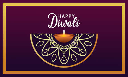 Happy diwali festival of light decoration logoのイラスト素材