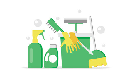 Set of surface cleaning equipment logoのイラスト素材