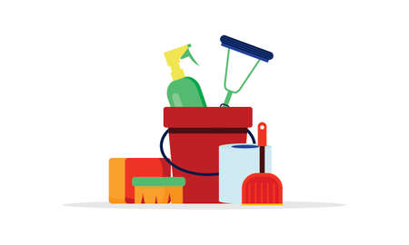 Set of surface cleaning equipment logoのイラスト素材