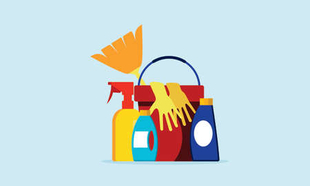 Set of surface cleaning equipment logoのイラスト素材