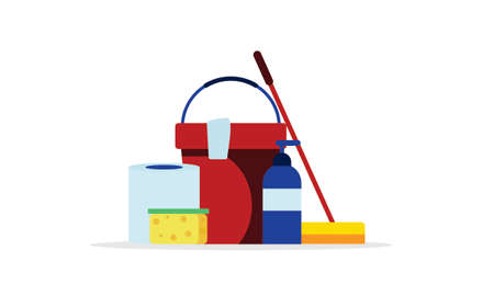 Set of surface cleaning equipment logoのイラスト素材