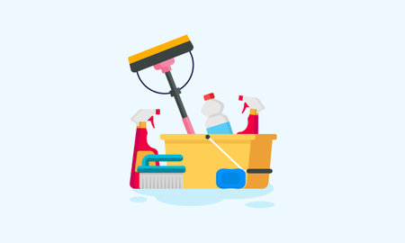Set of surface cleaning equipment logoのイラスト素材