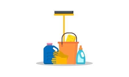 Set of surface cleaning equipment logoのイラスト素材
