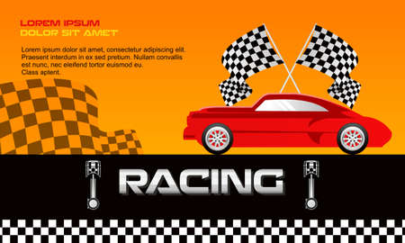 Racing poster creative vector, banner posterのイラスト素材