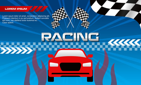 Racing poster creative vector, banner posterのイラスト素材