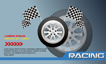 Racing poster creative vector, banner posterのイラスト素材