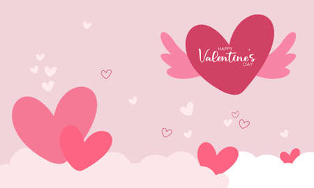 Happy valentine's day background template with heart shaped illustration
