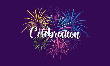 Fireworks and celebration background, winner, victory poster, bannerのイラスト素材