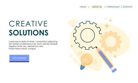 Creative solutions landing page templateのイラスト素材