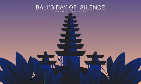 Happy nyepi day illustration. Indonesian cultureのイラスト素材