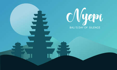 Happy nyepi day illustration. Indonesian cultureのイラスト素材
