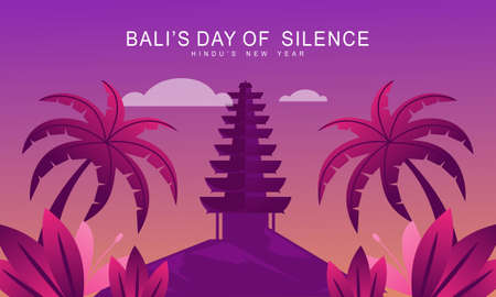 Happy nyepi day illustration. Indonesian cultureのイラスト素材