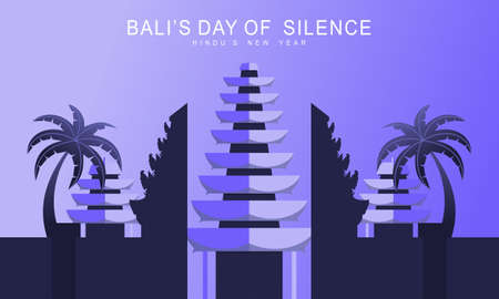 Happy nyepi day illustration. Indonesian cultureのイラスト素材