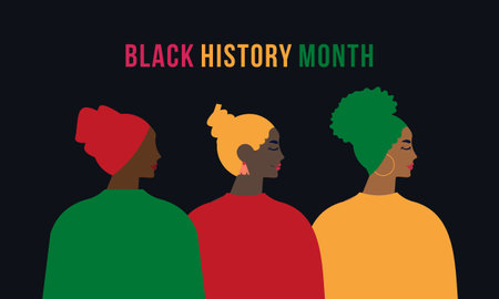 Black history month illustration with woman illustration