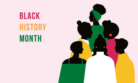 Black history month illustration with woman illustrationのイラスト素材