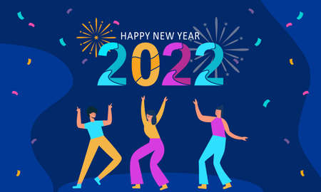 Flat new year 2022 greeting card template