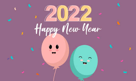 Flat new year 2022 greeting card template
