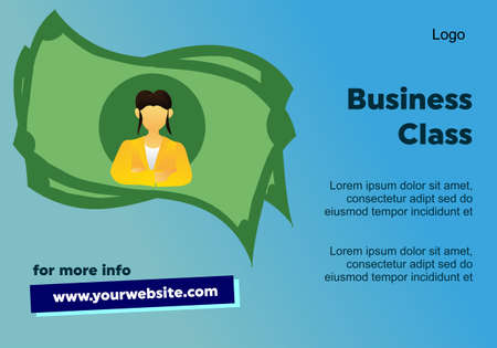 Banner design of business webinar register online cartoon style templateのイラスト素材