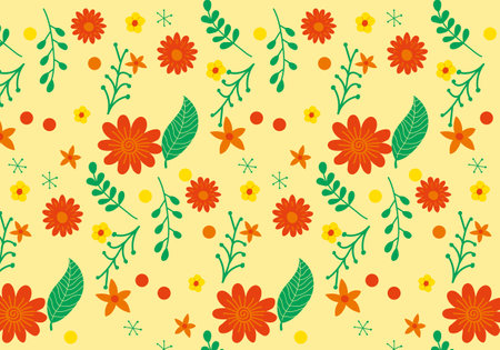 Cute pattern in small flower. Small colorful flowersのイラスト素材