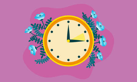 Spring forward fall back illustration with clockのイラスト素材