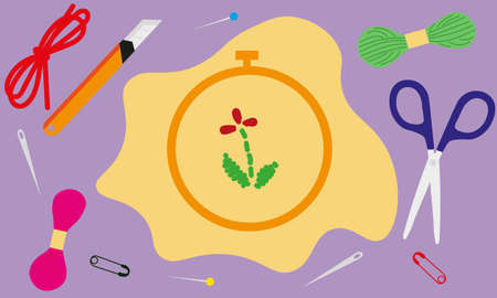 Diy creative workshop concept with hands paintingのイラスト素材