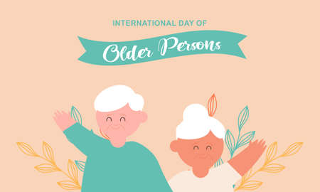 International day of older persons, Elderly background illustrationのイラスト素材