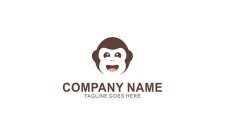 Monkey head logo template vectorのイラスト素材