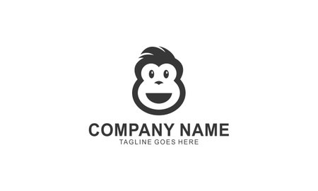 Monkey head logo template vectorのイラスト素材