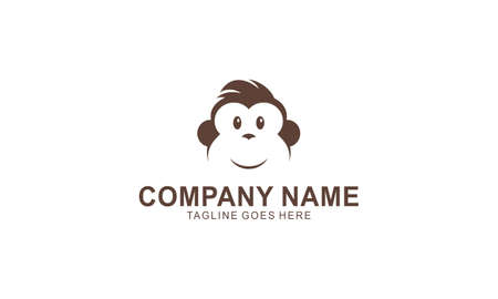 Monkey head logo template vectorのイラスト素材